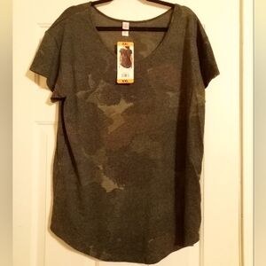 Alternative Olive Camo Women's Short Sleeve Tee Lightweight Size XXL